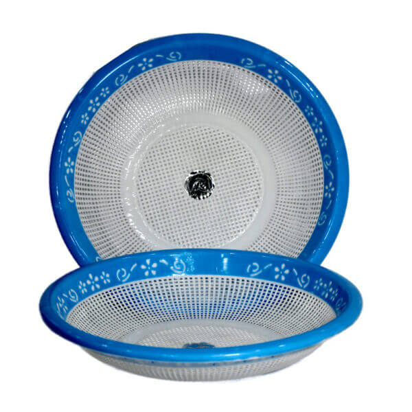 Blue Rim Drain Basket