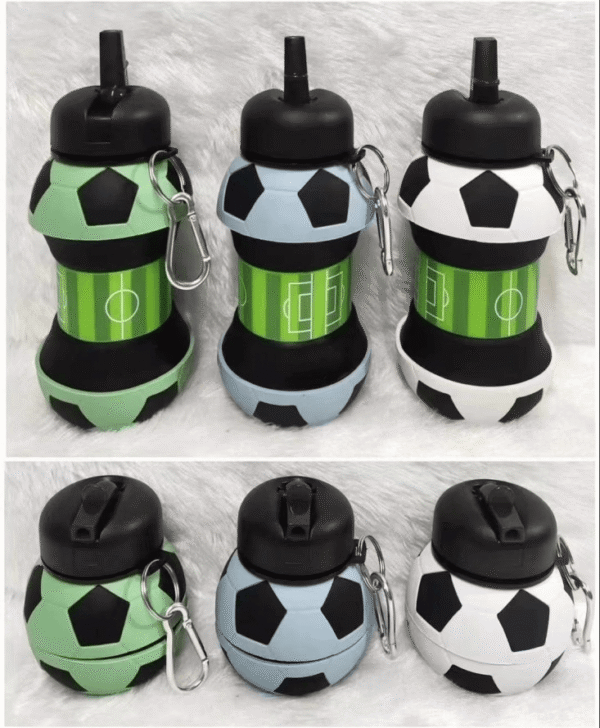 School bottle, football shape silicon bottle, foldable bottle