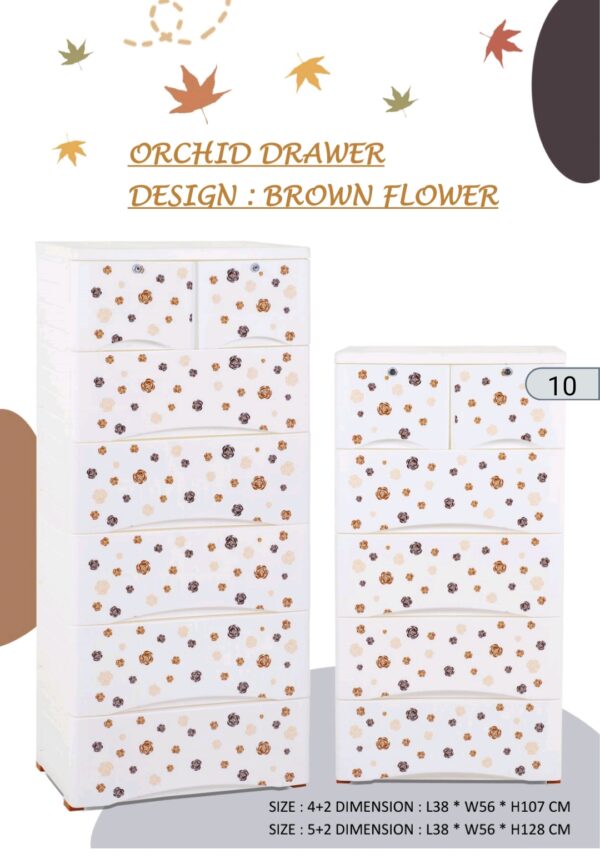 Orchid Drawers (brown flower)