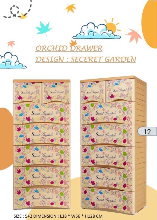 Orchid printed drawers ( secret garden ) - Image 2