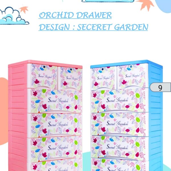 Orchid printed drawers ( secret garden )